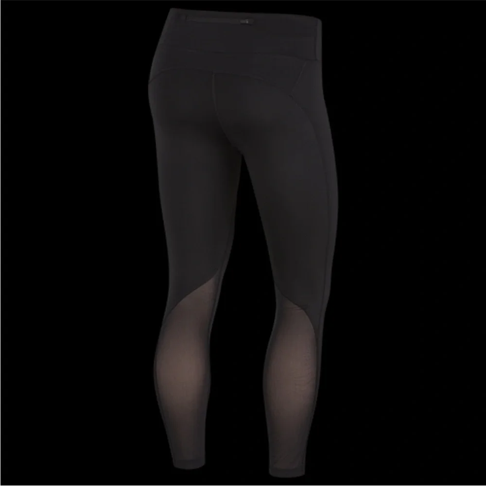 Nike Fast Dri-FIT Crop Leggings XS Black Mid Rise Athletic Running NWT